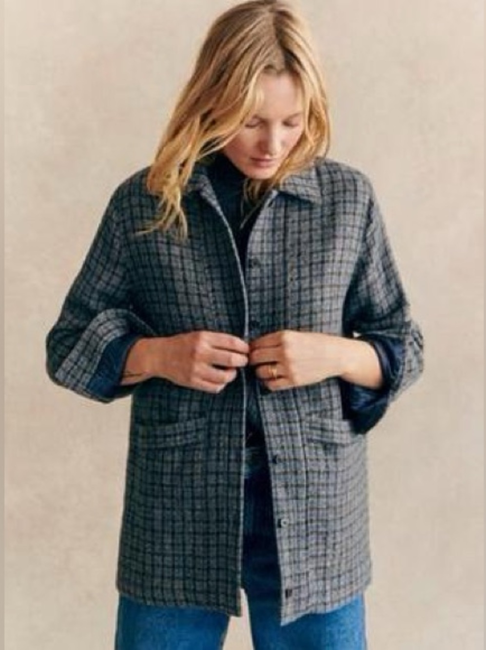 Sézane Will Jacket in Edinburgh Check Print | M - Picture 2 of 16